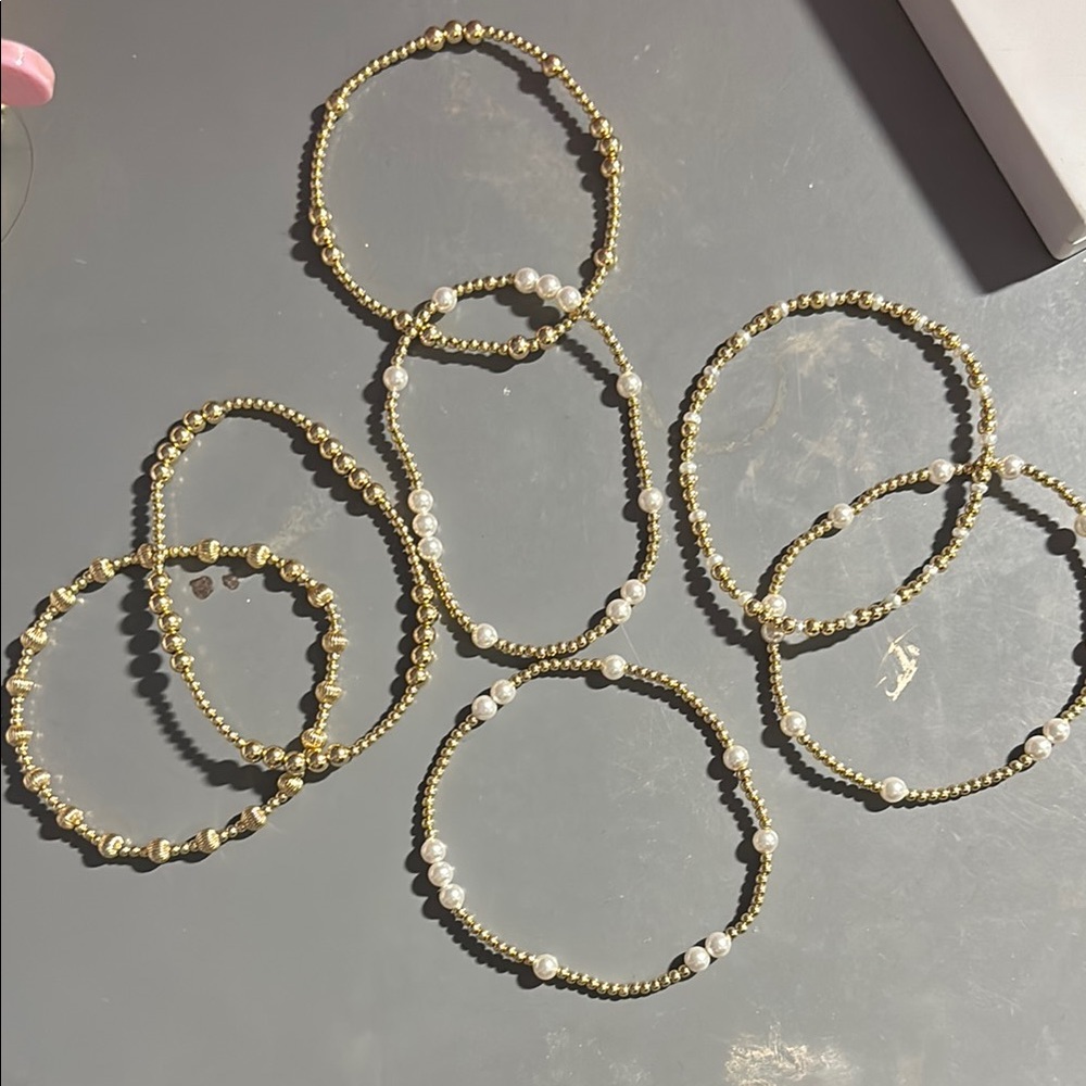 7 E Newton barely worn Gold and Pearl Beaded Bracelets Set